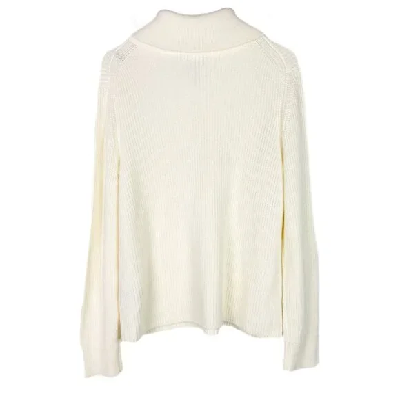 J. McLaughlin Rupert Sweater Chunky Shawl Collar Cream Ivory Size XL EUC - Picture 9 of 11